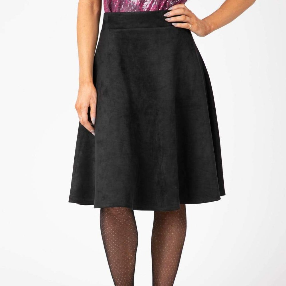Agnes & Dora™ Faux Suede Skirt Black